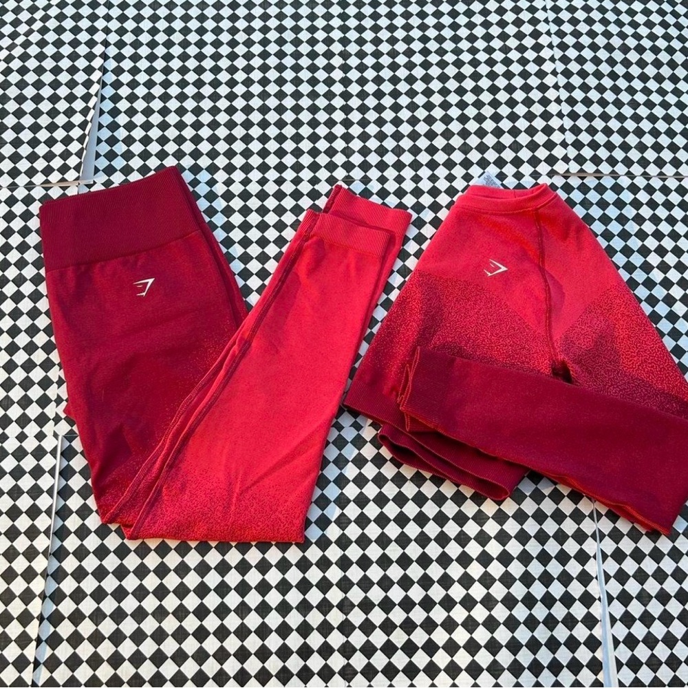 Gymshark Vibrant Red Leggings and Top set